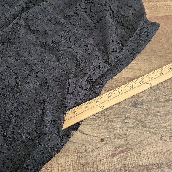 NWT! Gold Hawk Flounce Hem Lace Midi Slip A-Line Dress, M, Black - Picture 8 of 12